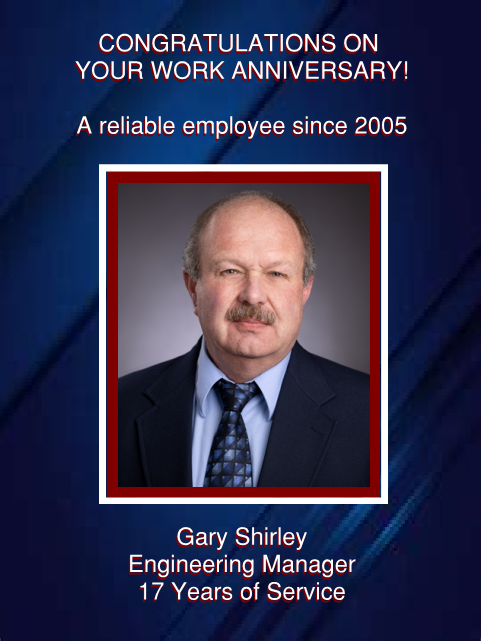 Gary Shirley - 17 Years of Service 