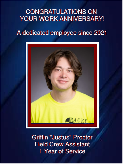 Griffin "Justus" Proctor - 1 Year of Service