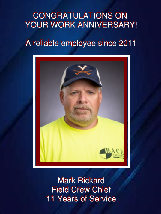 Mark Rickard - 11 Years of Service 