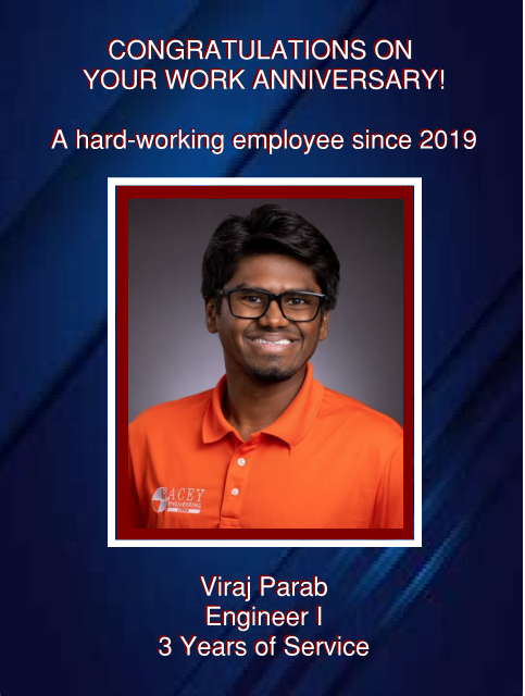 Viraj Parab - 3 Years of Service 