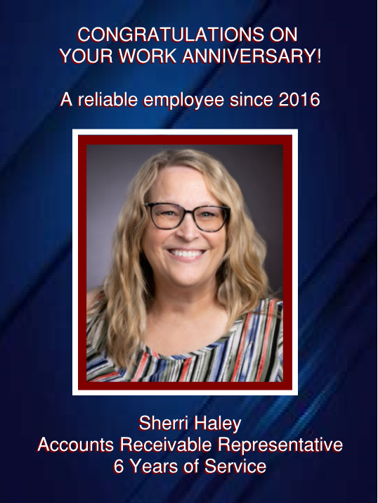 Sherri Haley - 6 Years of Service